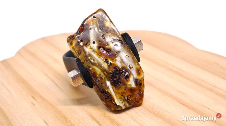 Pierścionek z bursztynu BURSZTYN polerowany Warszawa