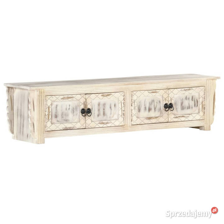 Szafka pod TV biała 140x30x35 lite drewno mango mazowieckie Warszawa
