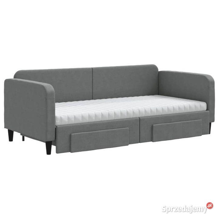 Sofa rozsuwana z szufladami ciemnoszara tkanina Łóżka Warszawa sprzedam