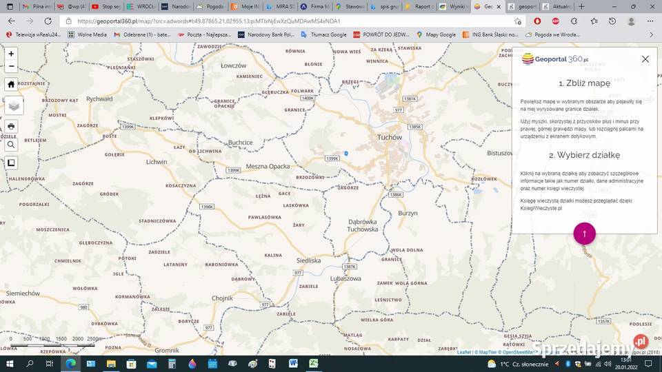 Piękna malowniczo położona działka budowlano Tuchów