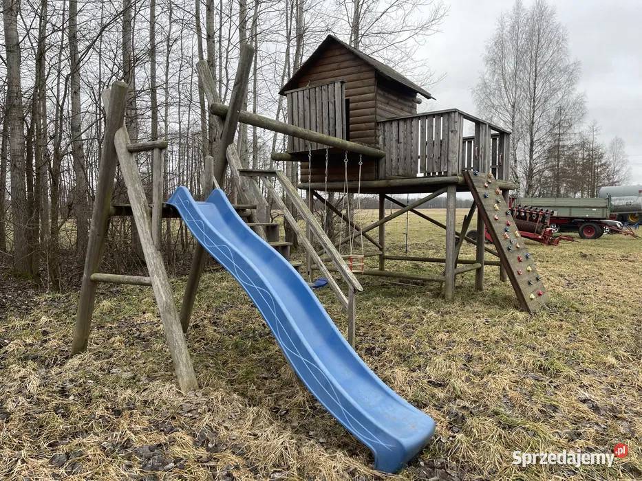 Drewniany duży Plac zabaw dzieci domek Janów
