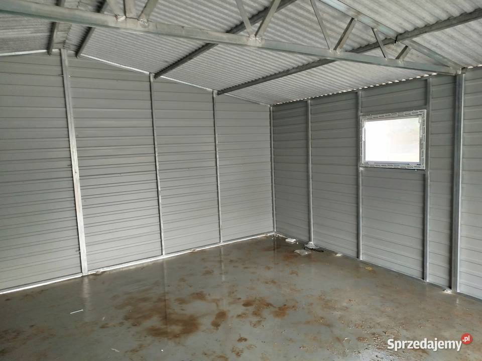 Grafitowy Garaż Blaszany Schowek Ogrodowy Wiata