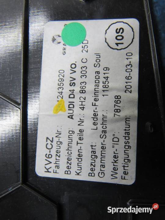 OSŁONA TUNELU AMBIENT AUDI A8 D4 4H2863303C