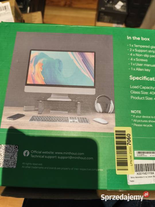 Stojak na monitor z przezroczystego szkła Berejów