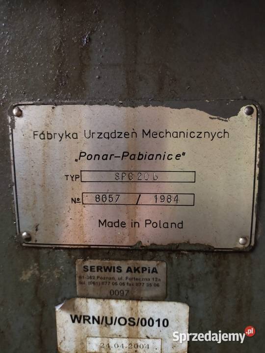 Szlifierka do płaszczyz SPC 20B Pozostałe Kępno