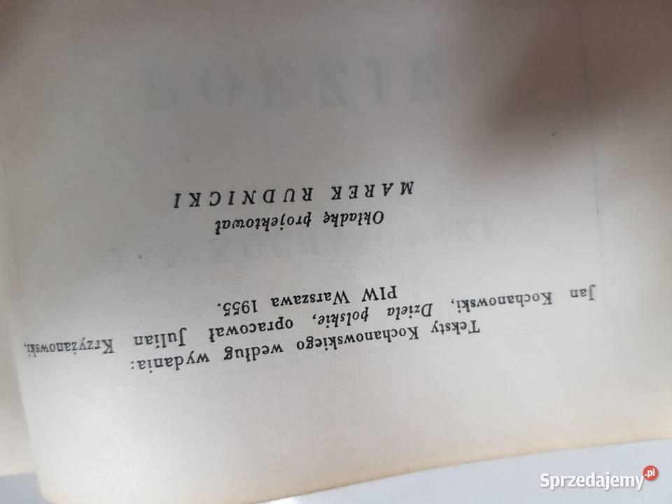 Poezje Jan Kochanowski 1957 Kielce sprzedam