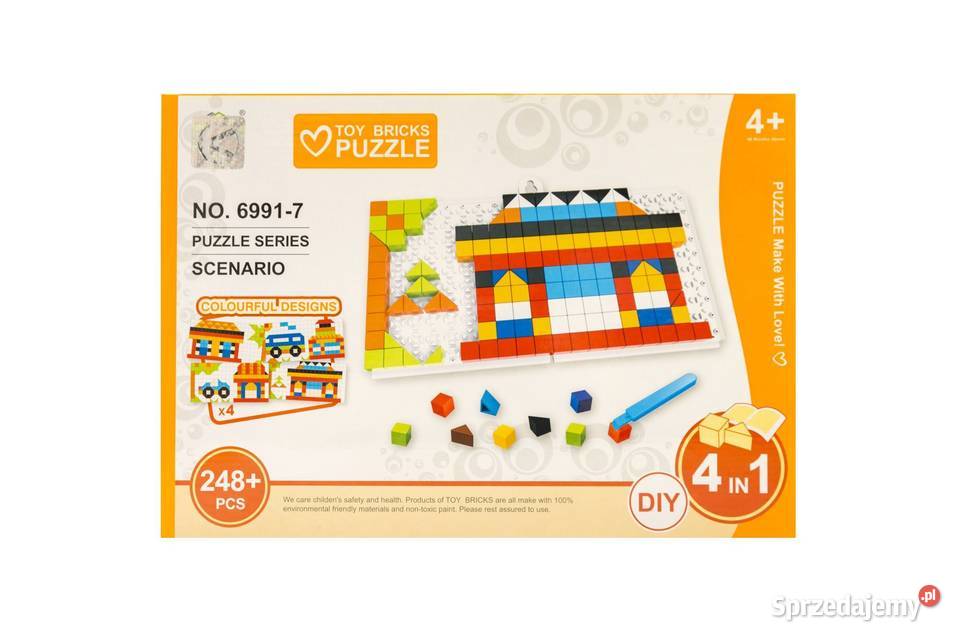 Puzzle układanka dzieci 248 elementów 4w1