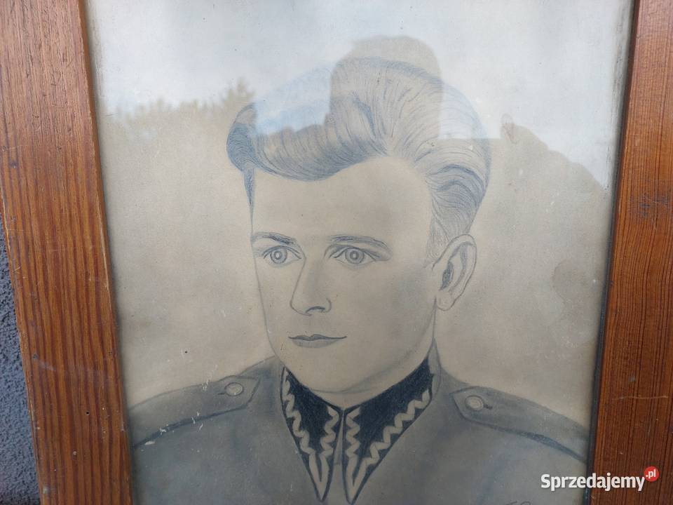 77 Stary obraz portret żołnierza Warszawa 1951r Tczew