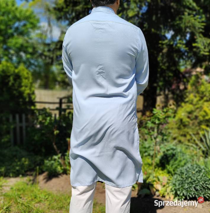 Męska tunika orientalna L niebieska wiskoza Szczecin