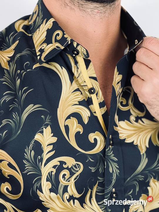 DANIEL BESSI Koszula męska fb125 czarna glamour wielkopolskie Ostrów Wielkopolski