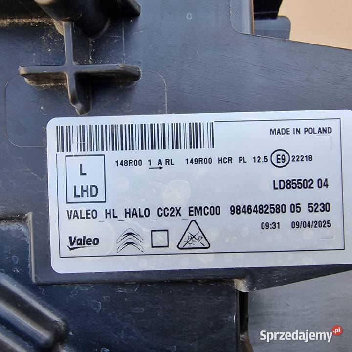 CITROEN EC3 C3 IV LAMPA REFLEKTOR LEWY Bieleń