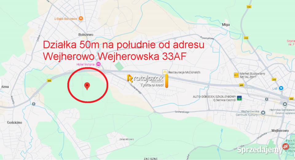 Działka 770m2 Wejherowo Wejherowska 28m