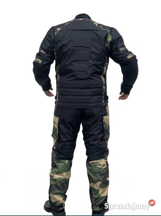 Zielone Moro spodnie na motocykl Bojówki Wstawki Rozmiar XXL Witnica