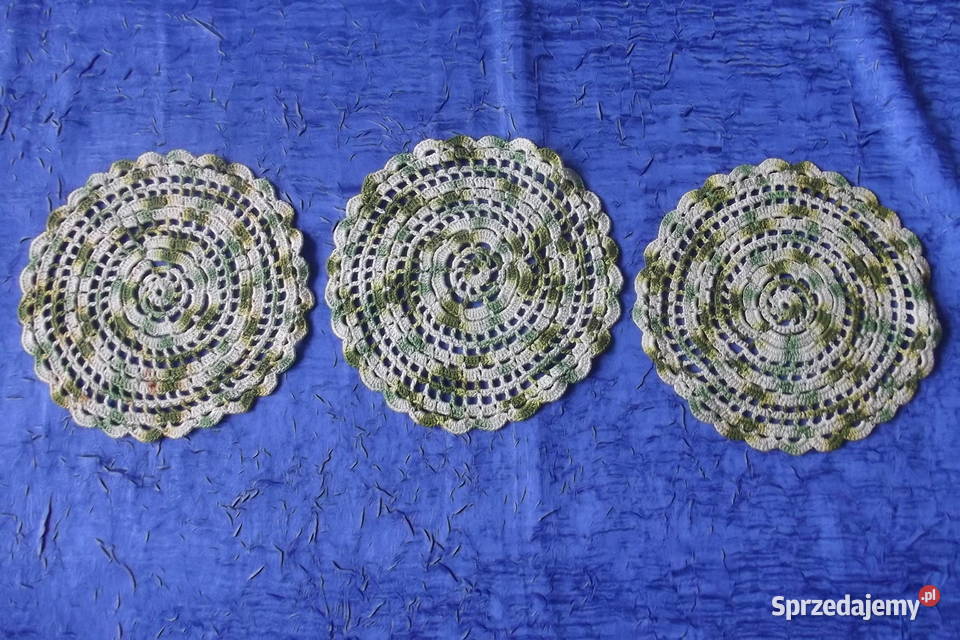 Trzy serwetki śr19 szydełko Piekary Śląskie sprzedam