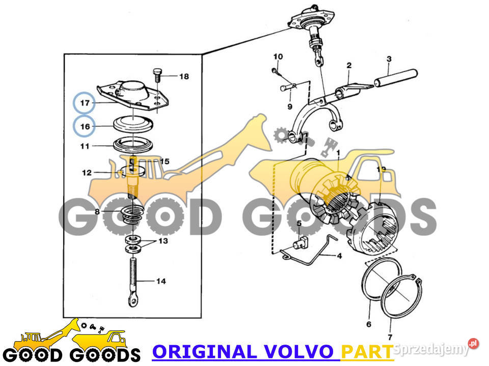 VOLVO OBUDOWA BLOKADY MOSTU 1523096 11034637 Części do maszyn budowlanych mazowieckie Władysławów