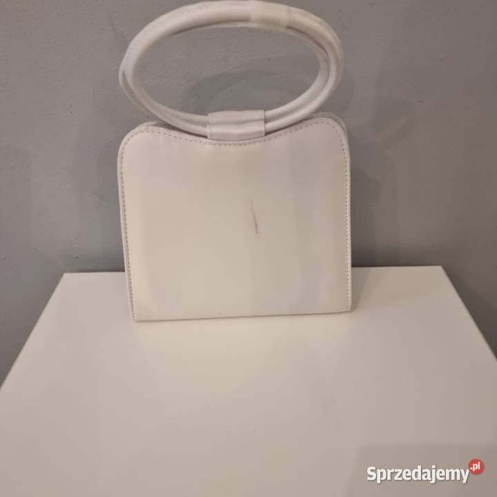 Mała biała torebka wysadzana koralikami Do ręki  Kraków