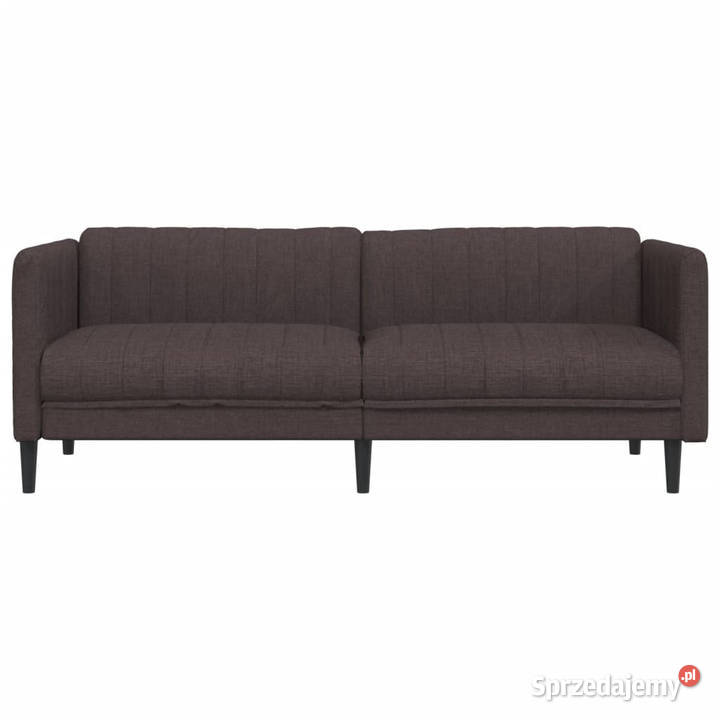 Sofa 3osobowa ciemnobrązowa tapicerowana tkaniną Warszawa