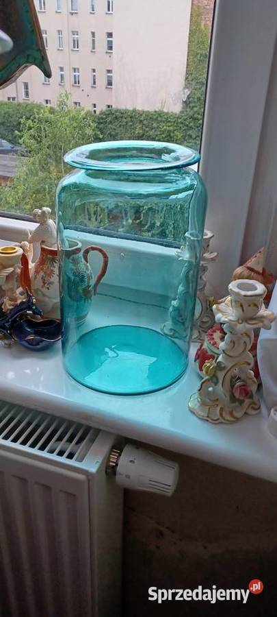 słoje szklane zabytkowe huta szkła NIEMIEN dwa inny kolor wielkopolskie sprzedam