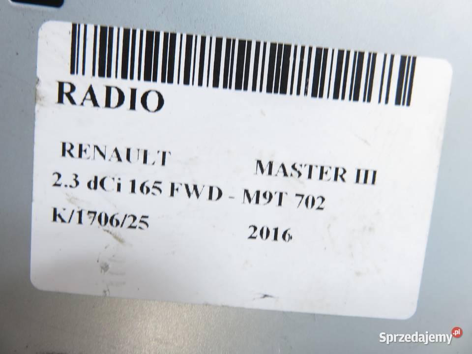 RADIO RENAULT MASTER III 281155645R