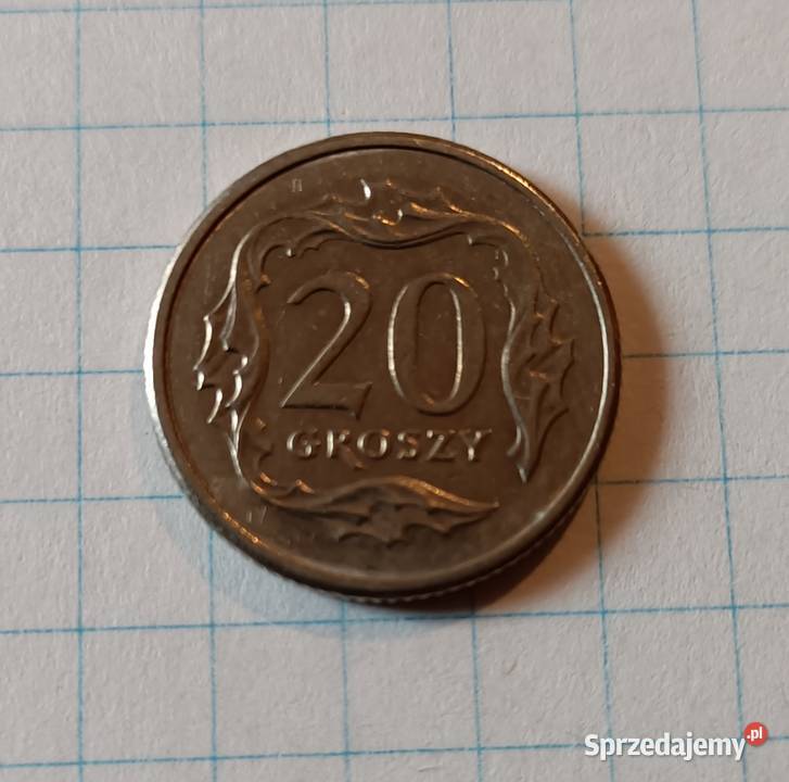 20 GROSZY 1997 POLSKA DESTRUKT ZAPCHANY STEMPEL Piszczac