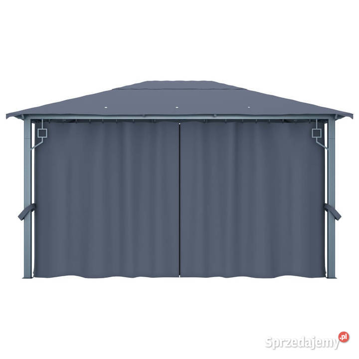 Altana ogrodowa z zasłonami 400x300 antracytowa Warszawa