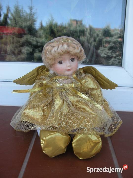 lalka porcelanowa z pozytywką anioł Wyposażenie wnętrz Gorzów Wielkopolski