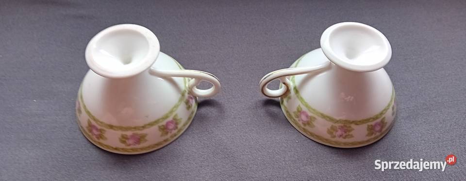 Dwie filiżanki do mokki przełom XIX i XX w Porcelana i szkło Koźminek