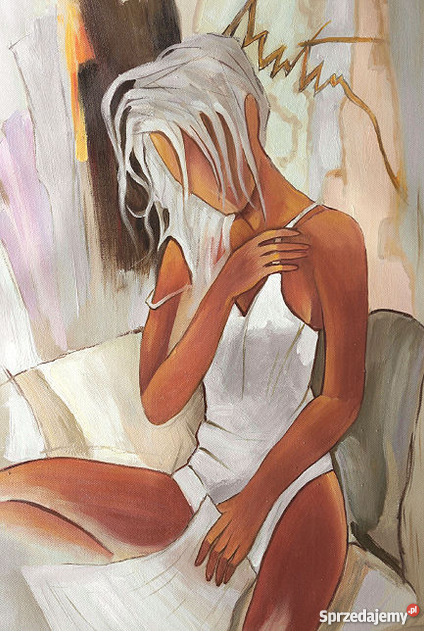 Akt namalowany ręcznie Obraz olejny Jej Poranek Warszawa