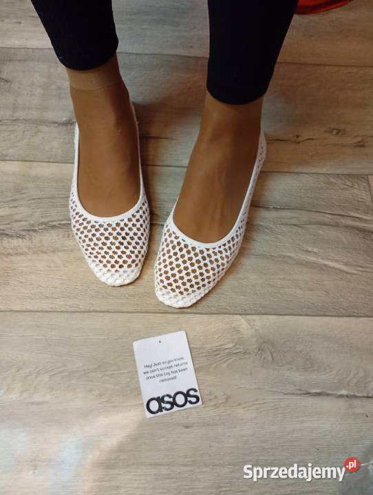39 ASOS Design Białe siateczkowe baleriny Kraków sprzedam