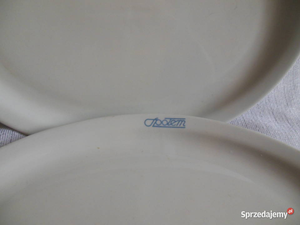 Talerze owalne białe SPOŁEM Lubiana PRL 2 Kielce