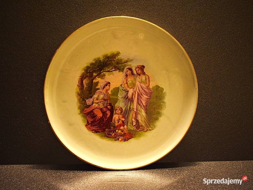 Stary porcelanowy talerz ze sceną antyczną Chełmno