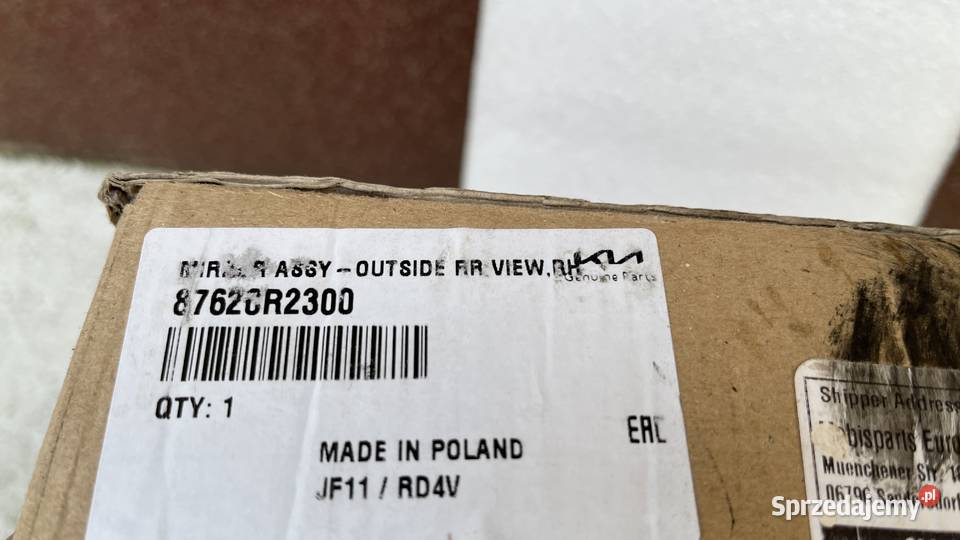 Lusterko zewnętrzne KIA Sportage V NQ5 prawe Nur