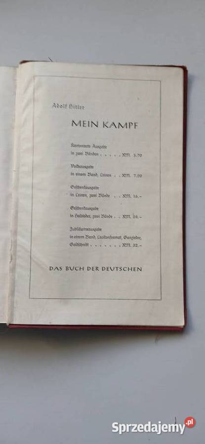 Mein Kampf wydaniez 1940r twarda Książki i Podręczniki dolnośląskie Ząbkowice Śląskie