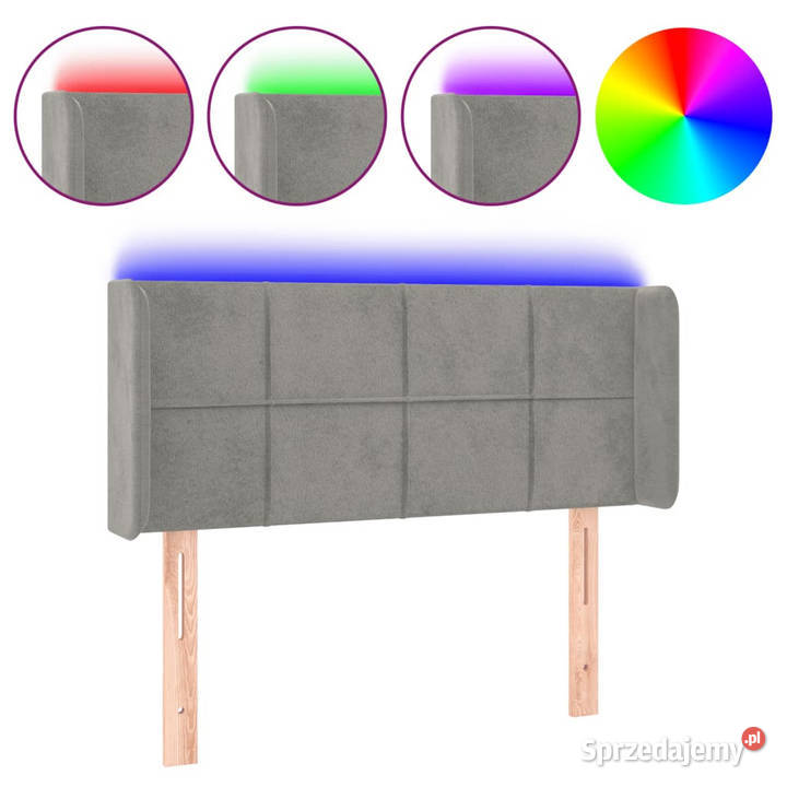 Zagłówek do łóżka z LED jasnoszary 93x16x7888 mazowieckie Warszawa