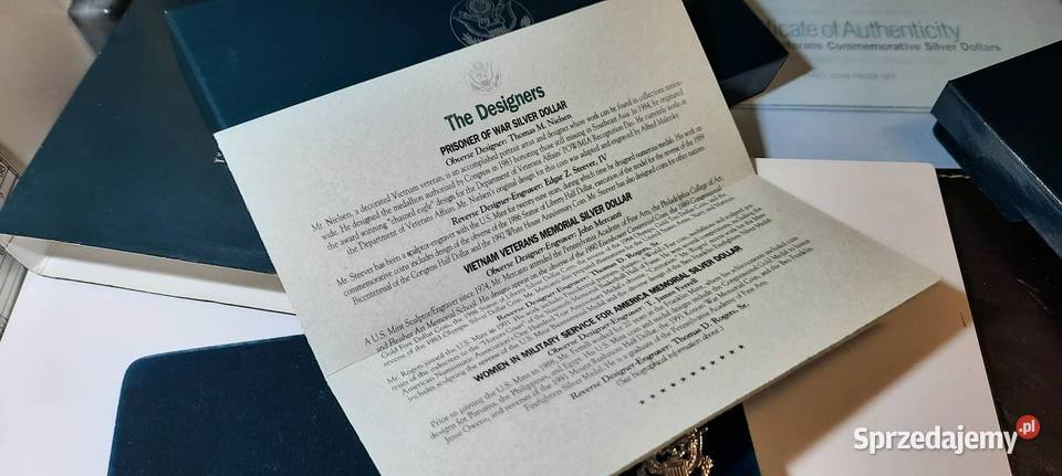 pudełko do monet dolarowych certyfikat Warszawa