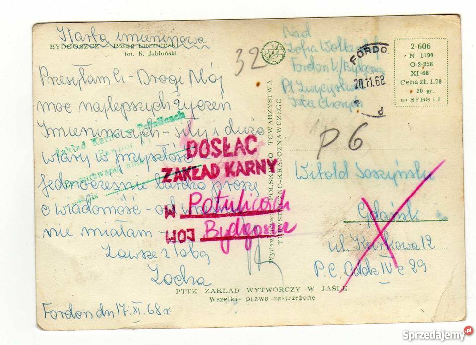 BYDGOSZCZ POSĄG ŁUCZNICZKI POCZTÓWKA CZARNO Krynki