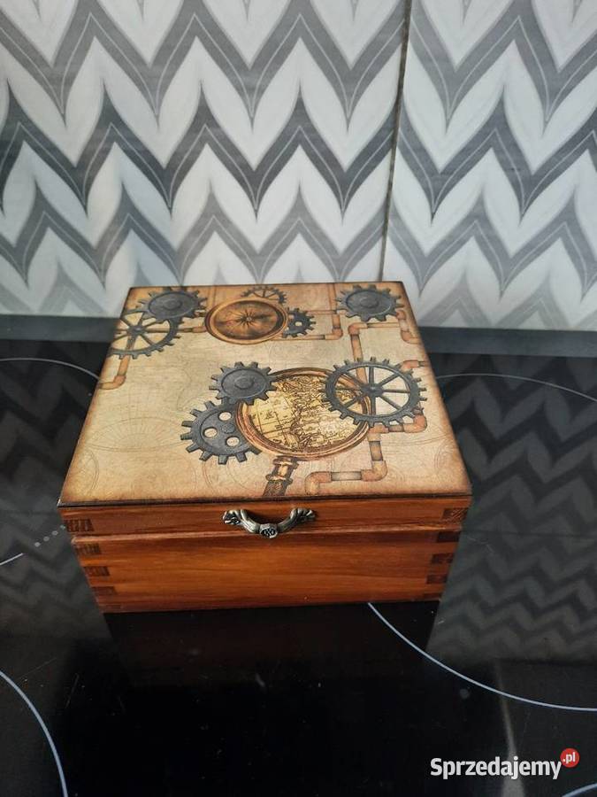 Pudełko szkatułka męska decoupage