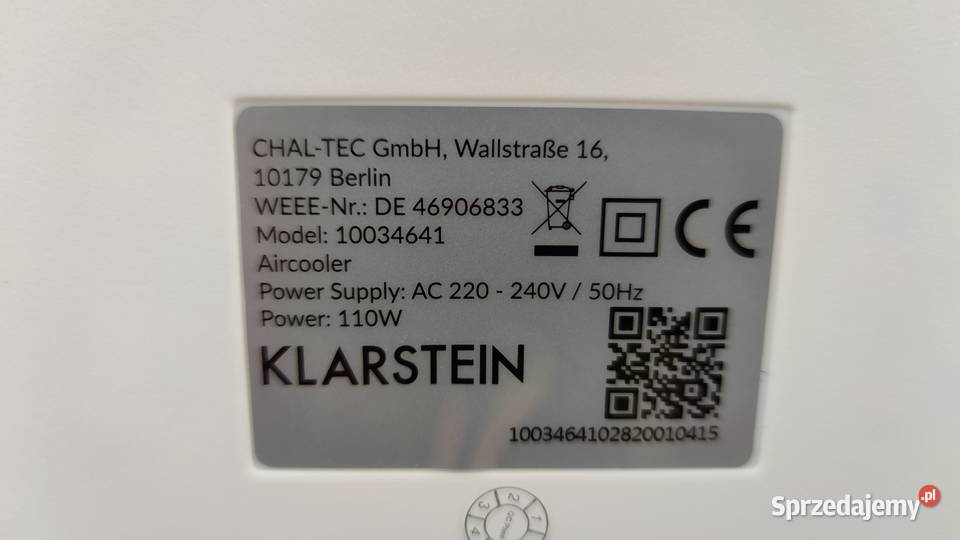 Klimatyzator wodny Klarstein Townhouse sprzedam