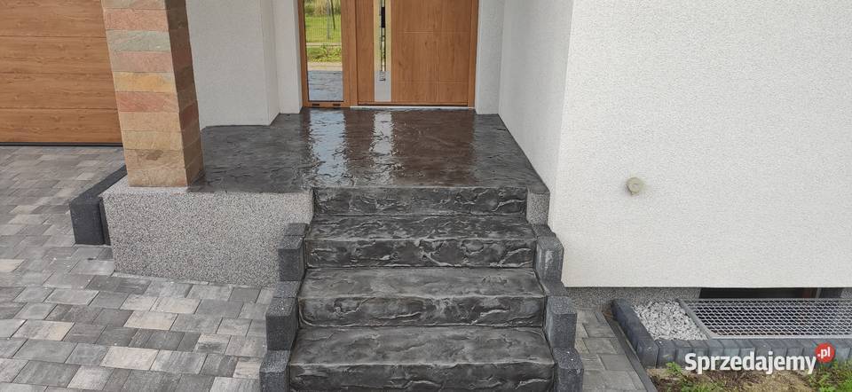 Beton stemplowany tarasy schody filary cokoly Gliwice