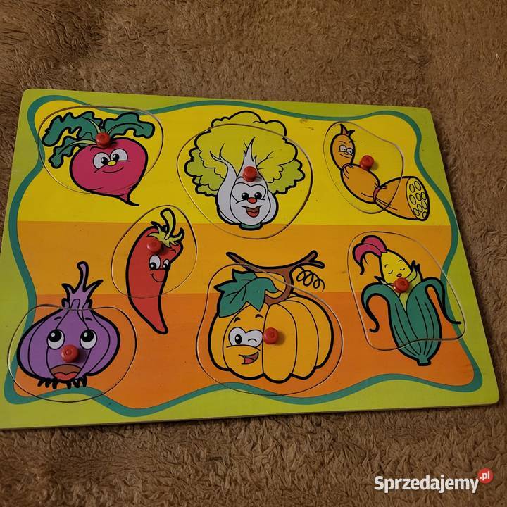 Puzzle drewniane z pinezkami warzywa Sierpów