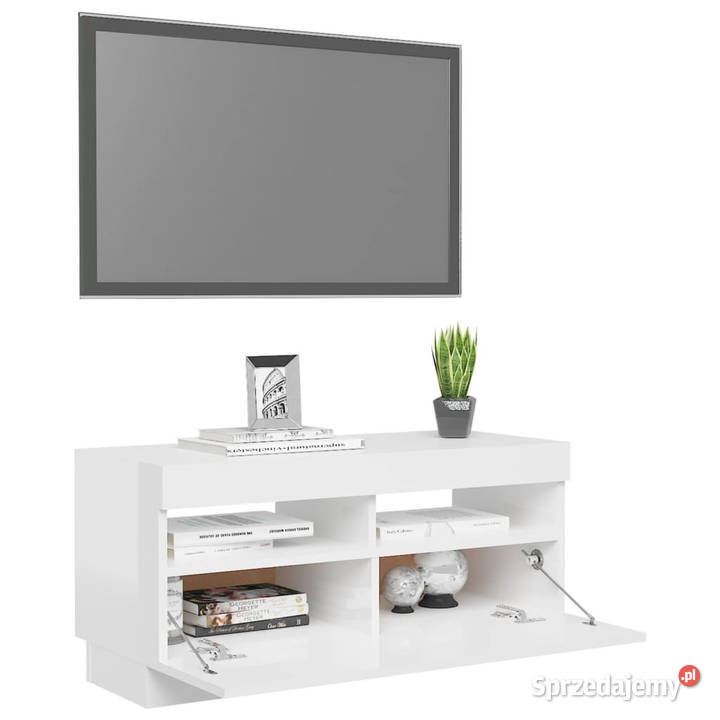 Szafka pod TV z oświetleniem LED biała z Warszawa