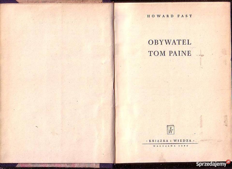 0486 OBYWATEL TOM PAINE HOWARD FAST małopolskie Czyrna