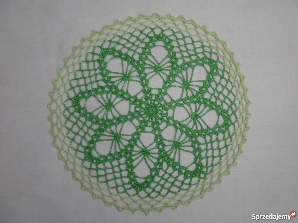 Kolorowe serwetki na szydełku czerwona zielona Lublin