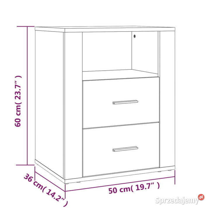 Szafka nocna przydymiony dąb 50x36x60 WM816733