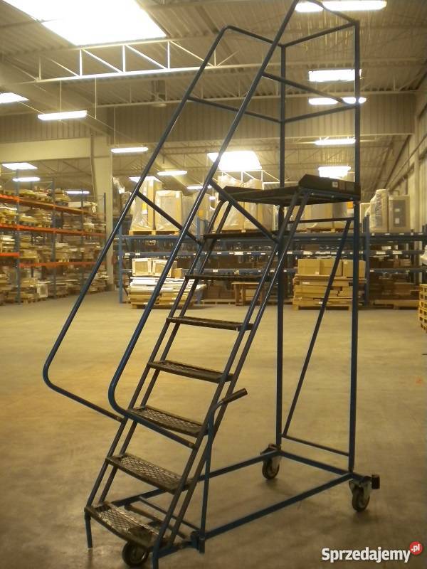 Drabiny magazynowe przejezdne firmy PROMAG wielkopolskie Sady