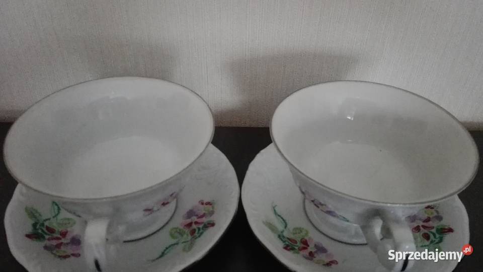 Filiżanki Fryderyka 2 stara porcelana Wałbrzych Warpechy Stare