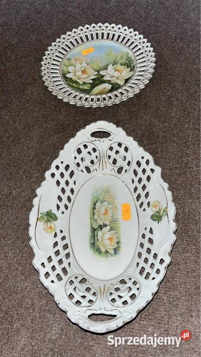 Talerzyk z ażurem Nenufary Biała porcelana pomorskie Gdańsk