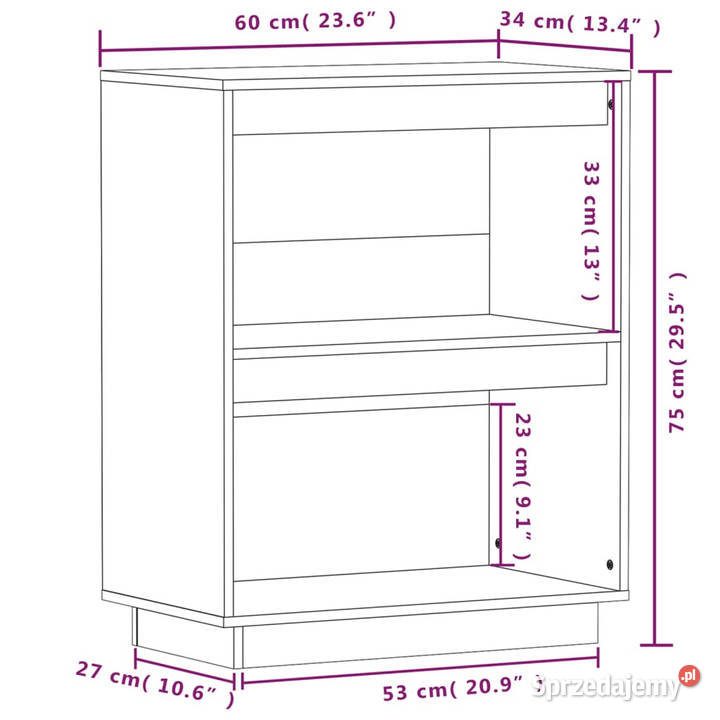 Szafka biała 60x34x75 lite drewno sosnowe mazowieckie Warszawa