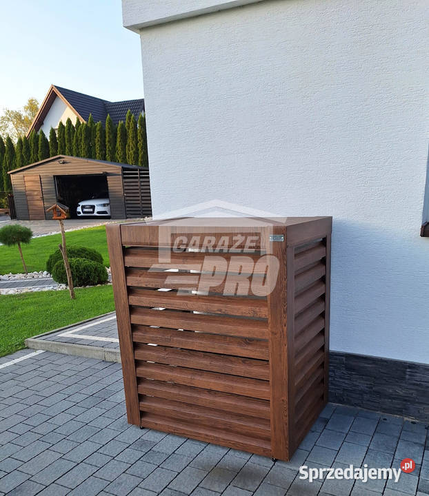 Osłona pompy ciepła 80x40x120 ciemny orzech Leszno