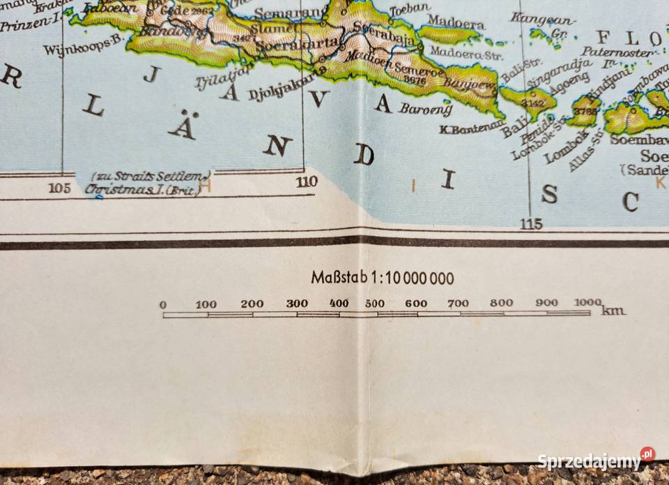 Niemiecka mapa wojskowa Region Azji Antykwariat Szklarska Poręba